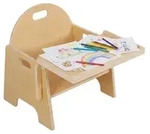 Relaxdays Kinderstuhl, Integr. Kindertisch, Kleinkind Ab 1, Montessori, Hbt: 32 X 33