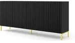 Kommode Wave 200 Cm 4d Schwarz Matte