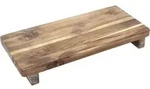 Teakholz Dekotablett Rechteckig Mit F&uuml;&szlig;en - 37 X 17 Cm - Massivholz...