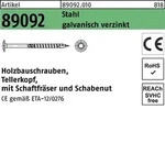 Art 89092 Holzbauschrauben Ce Stahl 8 X 400 -t40 Galvanisch Verzinkt Gal Zn S...