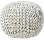 Runder Strickpouf 100% Baumwolle, Natur - Homescapes