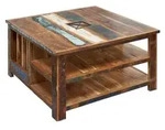 Massivmoebel24 - Couchtisch Altholz 90x90x48 Mehrfarbig Lackiert Nature Of Spirit 105