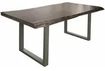 Baumtisch Akazie 180x90x77 Grau Lackiert / U-beine Silber Matt Freeform 5
