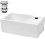 Ecd Germany Waschbecken Waschtisch Keramik Wei&szlig; 350x205x125 Mm Eckig, Inkl.