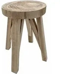 Massivholz Hocker Natur - 40 X 28 Cm - Sitzhocker Blumenhocker Beistelltisch