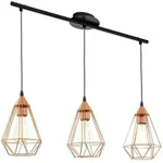 Eglo - 3er Pendelleuchte Tarbes Kupfer-schwarz 79 X 17,5 Cm E27 Pendelleuchte