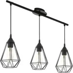 Eglo - 3er Pendelleuchte Tarbes Schwarz 79 X 17,5 Cm E27 Pendelleuchte