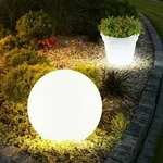 Gartendeko Solarlampe Blumentopf Beleuchtet Warmwei&szlig; Kugellampe, Kunststoff...