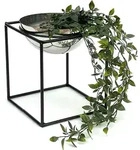 Dandibo - Blumenhocker Metall Mit Topf Schwarz Silber 28 Cm Blumenst&auml;nder 96256 M