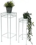 Dandibo - Blumenhocker Wei&szlig; Metall Eckig Blumenst&auml;nder 96314 2er Set...