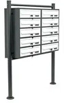 Wiltec - 10er Briefkastenanlage Wei&szlig;/anthrazit 898 X 270 X 1500 Mm, Standbriefkasten