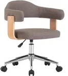 Drehbarer B&uuml;rostuhl Taupe Bugholz Und Stoff Vidaxl