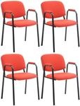 Clp - 4er Set Besucherst&uuml;hle Ken Pro Stoff Rot