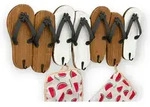 Hakenleiste Sandalen Mr91 Garderobenleiste Holz Metall Wei&szlig; Handtuchhalter 60 Cm