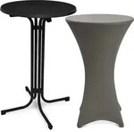 Outdoor Stehtisch Bellini, Klappbar, &Oslash;60cm, Anthrazit, Mit Husse