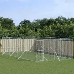 Outdoor-hundezwinger Silbern 4x8x2 M Verzinkter Stahl - Vidaxl