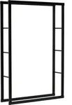 Kaminholzregal 100x25x150 Cm, Pulverbeschichteter Stahl, Schwarz