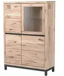 Highboard Wildeiche 103x40x148 Bianco Ge&ouml;lt Villanders 205
