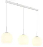Pendelleuchte H&auml;ngeleuchte Wohnzimmerlampe H&ouml;henverstellbar Wei&szlig; Metall L 90 Cm