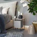 Decortie - Acres Modern Bedside Table Mocha Grey 40cm Width Bedroom Furniture -...