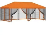 Pavillon Mit Seitenw&auml;nden 6 X 3 M Orange Polyester Und Stahl Vidaxl