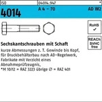Iso 4014 Sechskant-schaftschraube M20x100 Ad-w2 Edelstahl A4 70 Blank 25 Stk