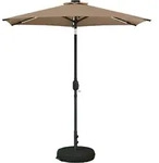 Gartenparasol Mit Led-lichtern Und Sockel 230 X 230 Cm Vidaxl