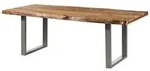 Baumtisch Sheesham 220x100x77 Natur Sandgestrahlt / U-beine Silber Matt Freeform 5