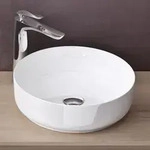 Doporro - Aufsatzwaschbecken Keramik Waschbecken Rund Waschschlae 40x40x13 Cm