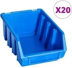 Stapelboxen 20 Stk. Blau Kunststoff Vidaxl