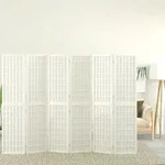6-tlg. Paravent Japanischer Stil Faltbar 240x170 Cm Wei&szlig; - Vidaxl