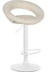 Barhocker Olinda Stoff Creme Wei&szlig;
