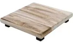 Holz Blumenhocker Natur Eckig Gro&szlig; - 30 X 30 Cm - Mini Pflanzenhocker Mit 4...