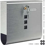 Design Briefkasten Silber Mit Zeitungsfach Sichtfenster Namensschild Drehbare