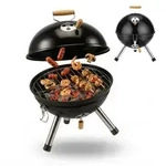 Relaxdays Mini Kugelgrill, Tragbar, &Oslash; 30 Cm, Picknickgrill F&uuml;r Balkon &...
