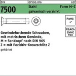 Din 7500 Form M Gewindefurchende Senkkopfschraube Vg M8x50 Stahl Galvanisch Verzinkt