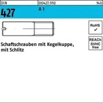 Din 427/iso 2342 Schaftschraube M4x8 Edelstahl A1 Blank Schlitz M. Kegelkuppe 100 Stk