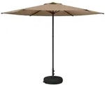 Garten-schirm Mit Fu&szlig; 300 X 300 Cm Polyester Rechtwinklig Taupe Vidaxl
