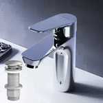 Badarmatur Mit Pop-up Ablaufventil F&uuml;r Waschbecken Wasserhahn Bad Chrom