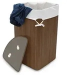2 X Eckw&auml;schekorb Bambus, Faltbare W&auml;schebox 60 Liter, Platzsparend,...