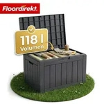 Gartenbox In Holz-optik Wetterfeste Kissenbox F&uuml;r Terrasse & Balkon Anthrazit 56 X