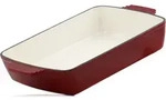 Gusseisen Auflaufform Eckig 3,8 Liter Dark Cherry Induktionsgeeignet, Inkl. 2...