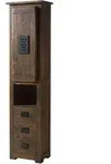 Massivmoebel24 - Hochschrank Mango 50x35x195 Braun Lackiert Railway 479