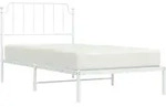 Bettgestell Mit Kopfteil Metall Wei&szlig; 100x200 Cm Vidaxl