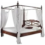 Himmelbett Akazie 200x200x224 Nougat Lackiert Oxford 247