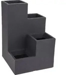 Spetebo - 4er Blumentreppe In Anthrazit - 60x40x40 Cm - Xxl Kunststoff...