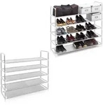 2 X Schuhregal Mit 5 Ablagen, Schuhablage F&uuml;r 20 Paar Schuhe, Beliebig...
