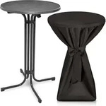 Outdoor Stehtisch Bellini, Klappbar, &Oslash;80cm, Schwarz, Mit Husse