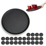 25 X Gastro Tablett, Rutschfeste Oberfl&auml;che, Hoher Rand, Kellnertablett F&uuml;r Caf&eacute;,