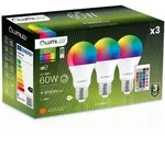 3x Led-lampe E27 A60 9w = 60w 806lm 3000k + Rgb-mehrfarben 260&deg; Dimmbar Lumiled